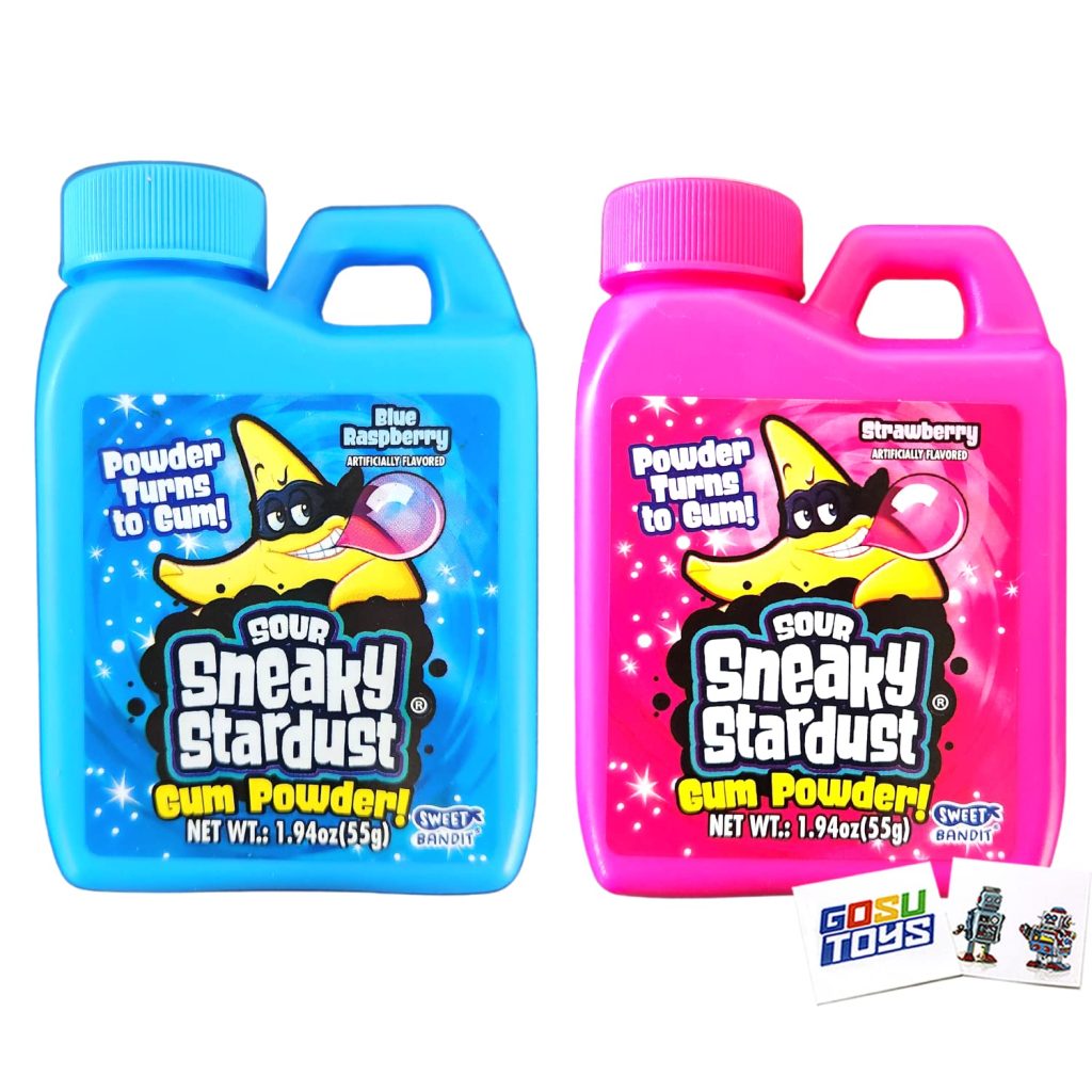 Kidsmania Sneaky Stardust Sour Gum Powder (2 Pack) With 2 Gosutoys 